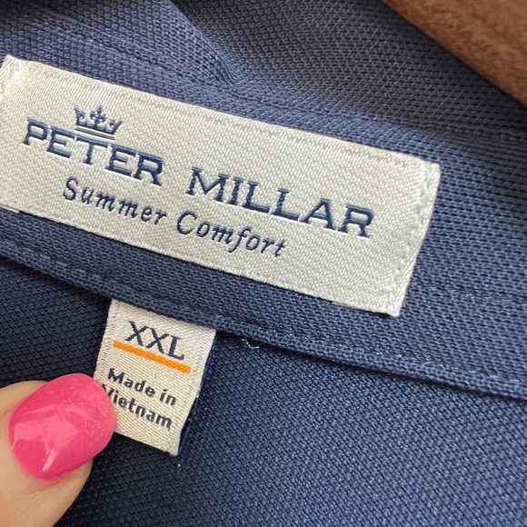 Peter Millar Summer Comfort Navy Blue  Golf Polo Size XXL - Picture 3 of 6
